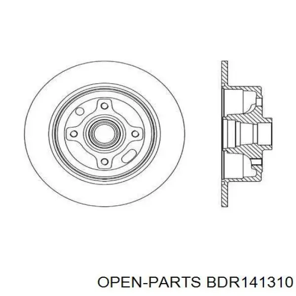 Тормозные диски BDR141310 Open Parts