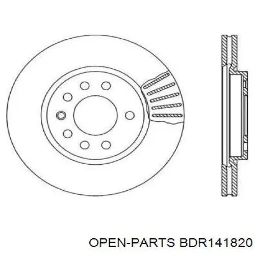 Передние тормозные диски BDR141820 Open Parts