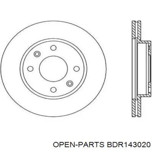 Передние тормозные диски BDR143020 Open Parts