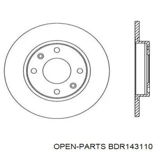 Тормозные диски BDR143110 Open Parts