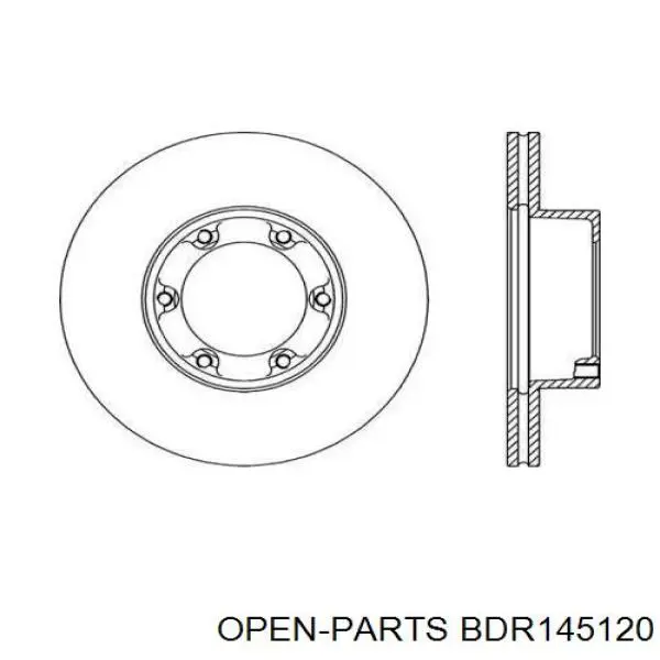 Передние тормозные диски BDR145120 Open Parts