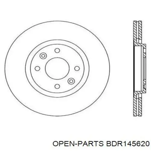 Передние тормозные диски BDR145620 Open Parts