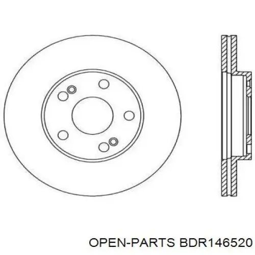 Передние тормозные диски BDR146520 Open Parts