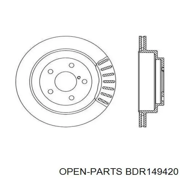 Тормозные диски BDR149420 Open Parts