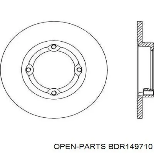 Передние тормозные диски BDR149710 Open Parts