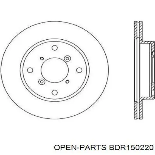 Передние тормозные диски BDR150220 Open Parts