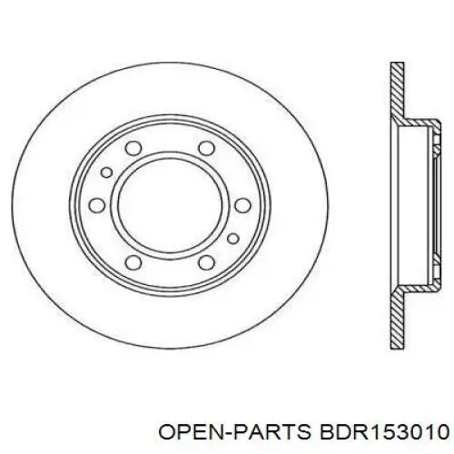 Передние тормозные диски BDR153010 Open Parts