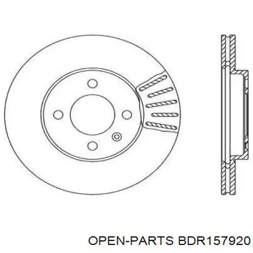 Передние тормозные диски BDR157920 Open Parts