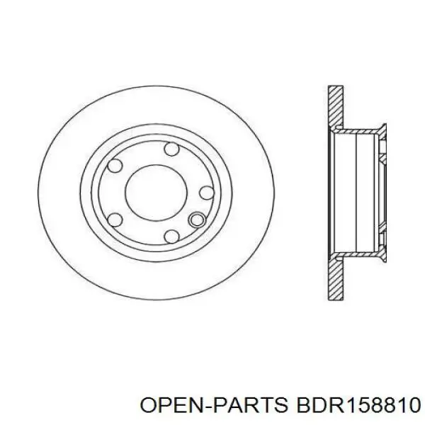 Передние тормозные диски BDR158810 Open Parts