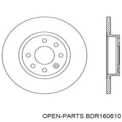 Передние тормозные диски BDR160610 Open Parts