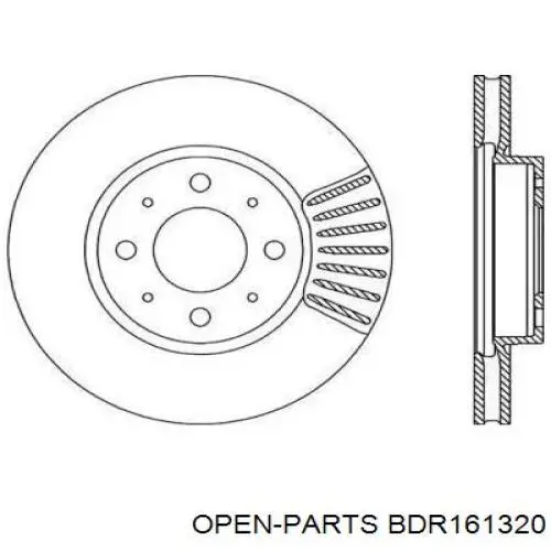 Передние тормозные диски BDR161320 Open Parts