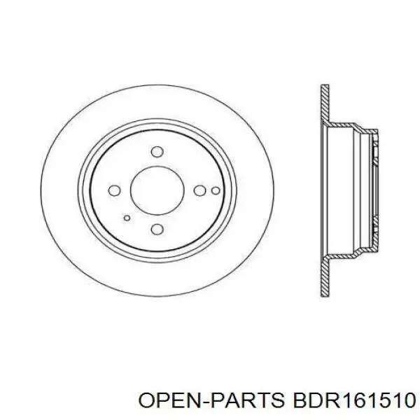 Тормозные диски BDR161510 Open Parts