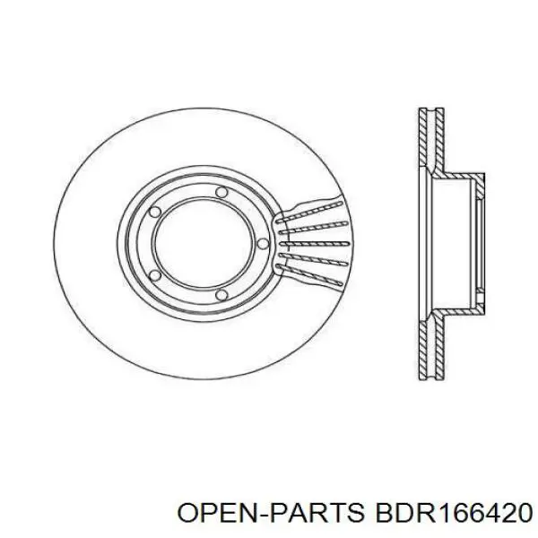 Передние тормозные диски BDR166420 Open Parts