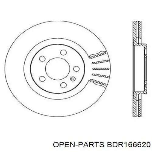 Передние тормозные диски BDR166620 Open Parts