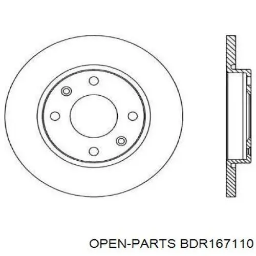 Передние тормозные диски BDR167110 Open Parts