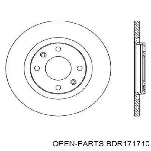 Передние тормозные диски BDR171710 Open Parts