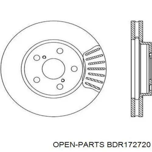 Передние тормозные диски BDR172720 Open Parts