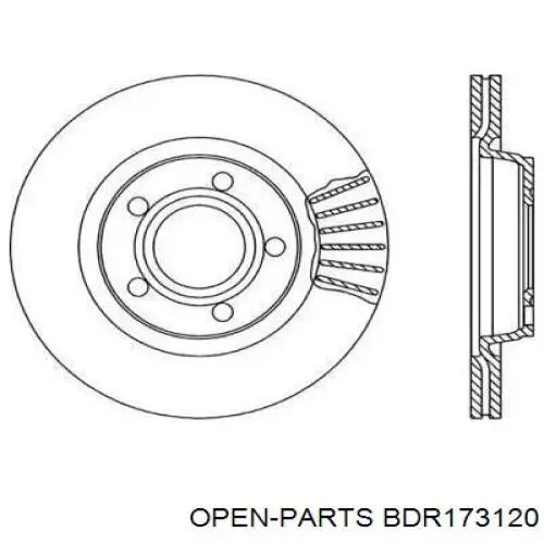 Передние тормозные диски BDR173120 Open Parts