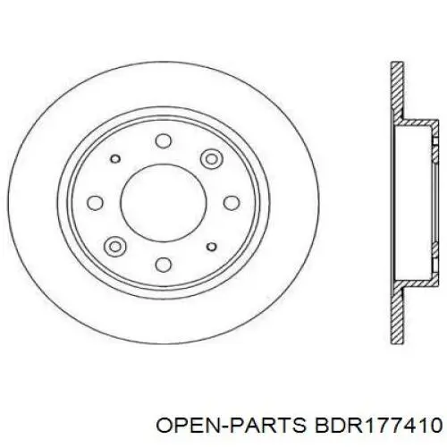 Тормозные диски BDR177410 Open Parts