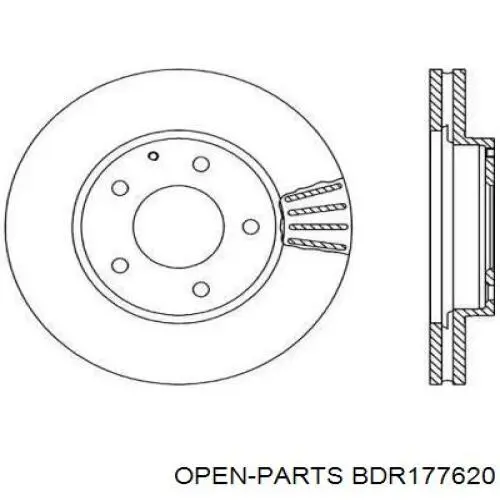 Передние тормозные диски BDR177620 Open Parts