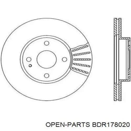 Передние тормозные диски BDR178020 Open Parts