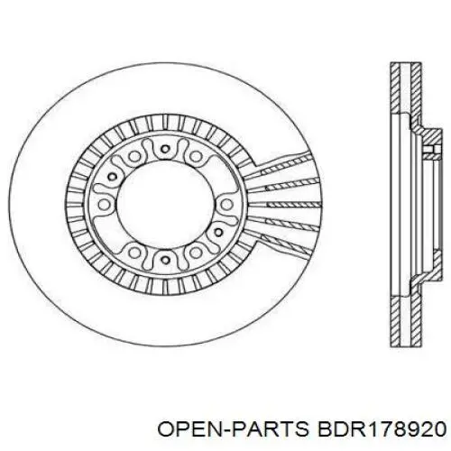 Передние тормозные диски BDR178920 Open Parts