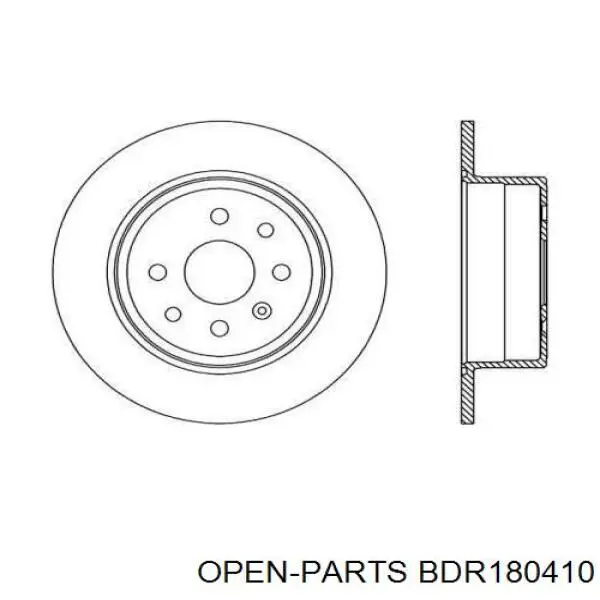 Тормозные диски BDR180410 Open Parts