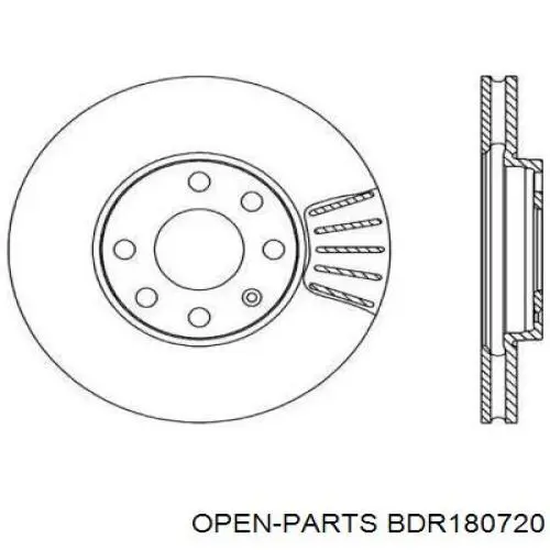 Передние тормозные диски BDR180720 Open Parts