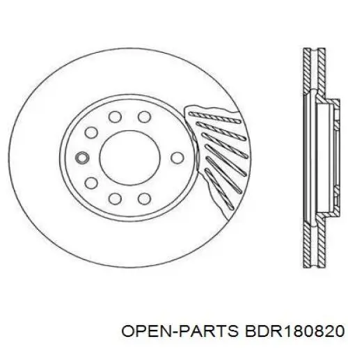 Передние тормозные диски BDR180820 Open Parts