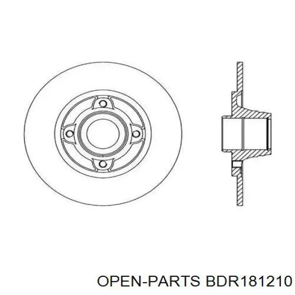 Тормозные диски BDR181210 Open Parts