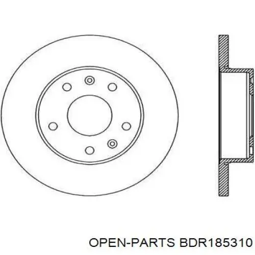 Передние тормозные диски BDR185310 Open Parts