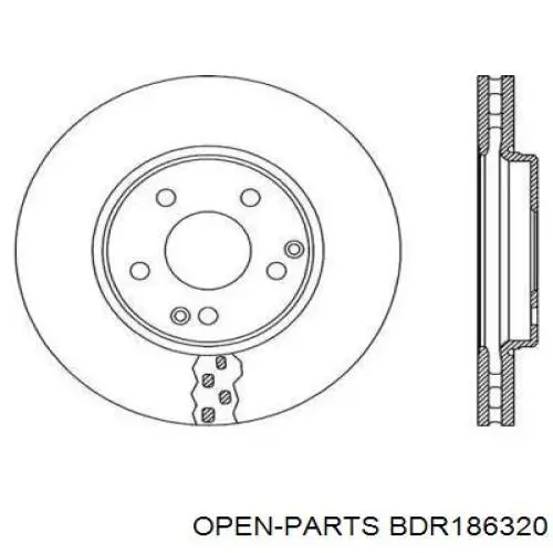 Передние тормозные диски BDR186320 Open Parts