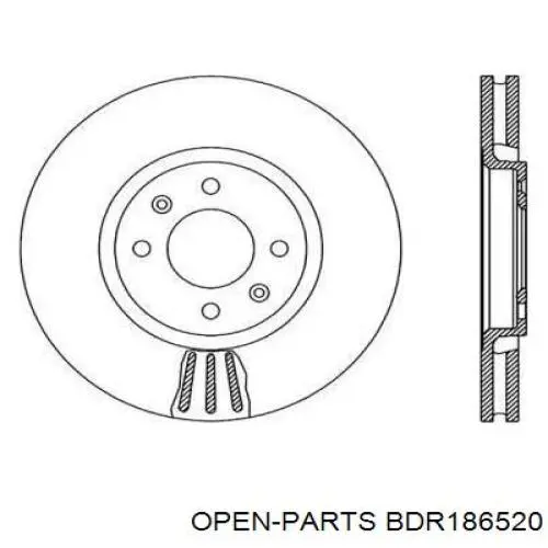 Передние тормозные диски BDR186520 Open Parts