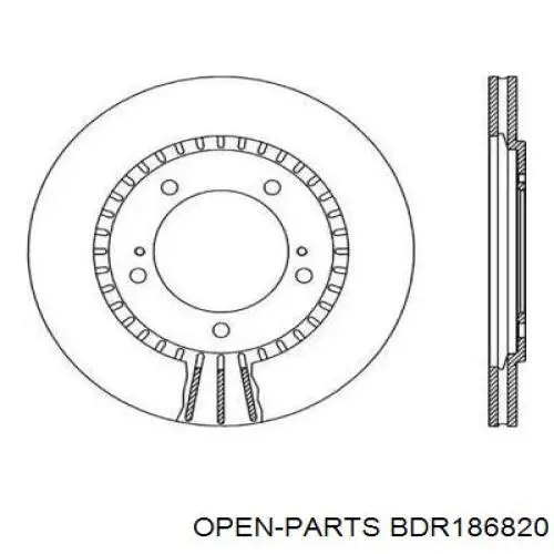 Передние тормозные диски BDR186820 Open Parts