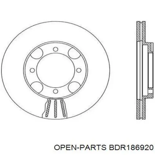 Передние тормозные диски BDR186920 Open Parts