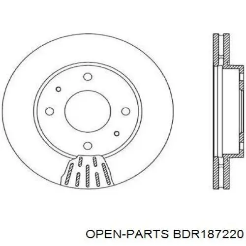 Передние тормозные диски BDR187220 Open Parts