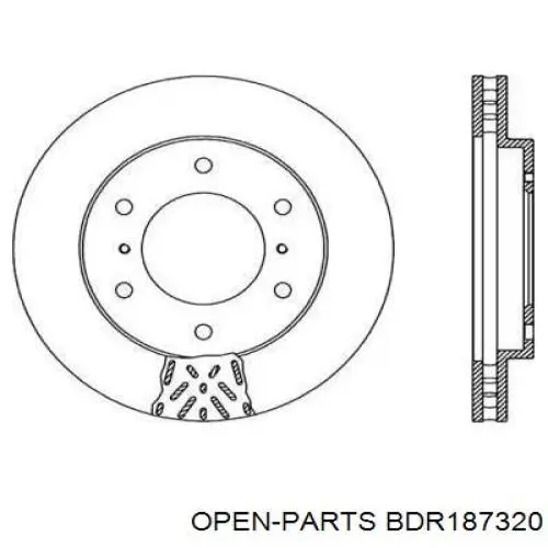 Передние тормозные диски BDR187320 Open Parts