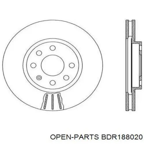 Передние тормозные диски BDR188020 Open Parts