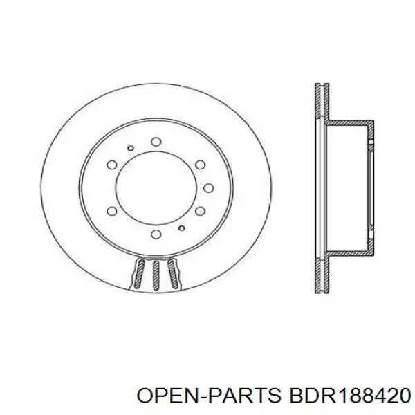 Тормозные диски BDR188420 Open Parts