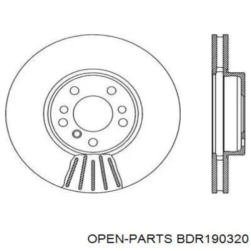 Передние тормозные диски BDR190320 Open Parts