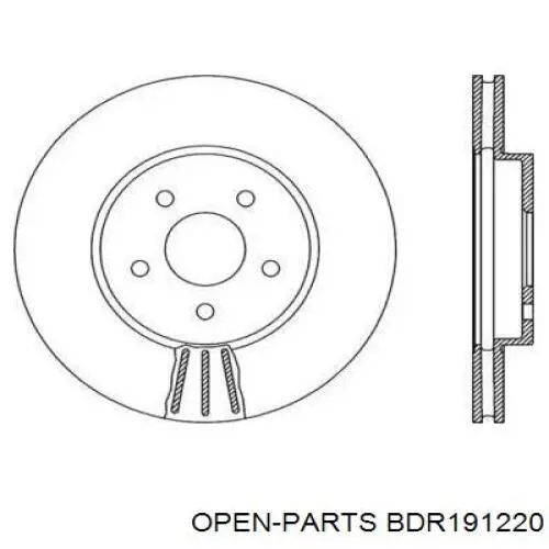 Передние тормозные диски BDR191220 Open Parts