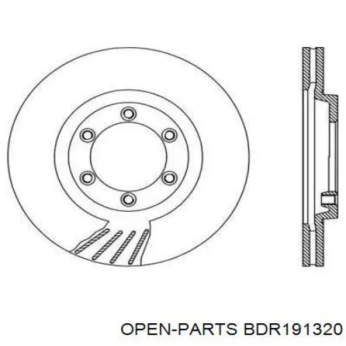 Передние тормозные диски BDR191320 Open Parts