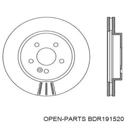 Передние тормозные диски BDR191520 Open Parts