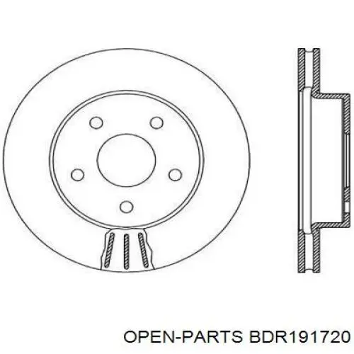 Передние тормозные диски BDR191720 Open Parts