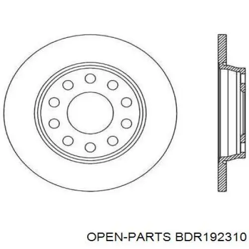 Тормозные диски BDR192310 Open Parts