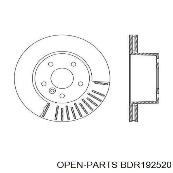 Передние тормозные диски BDR192520 Open Parts