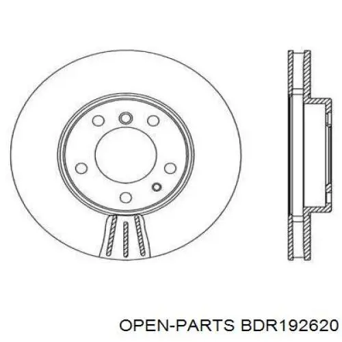 Передние тормозные диски BDR192620 Open Parts