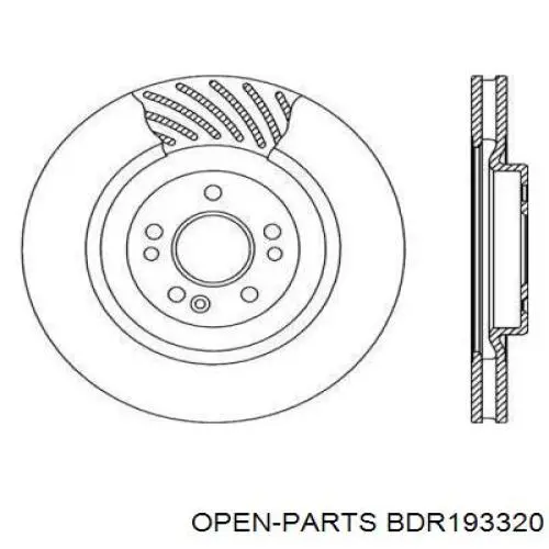 Передние тормозные диски BDR193320 Open Parts