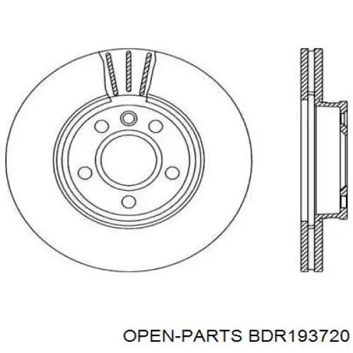 Передние тормозные диски BDR193720 Open Parts