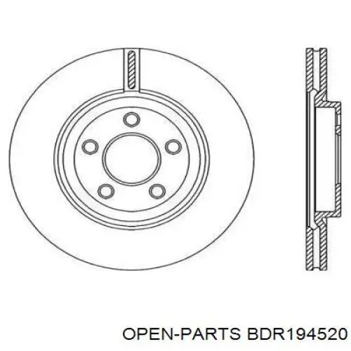 Передние тормозные диски BDR194520 Open Parts